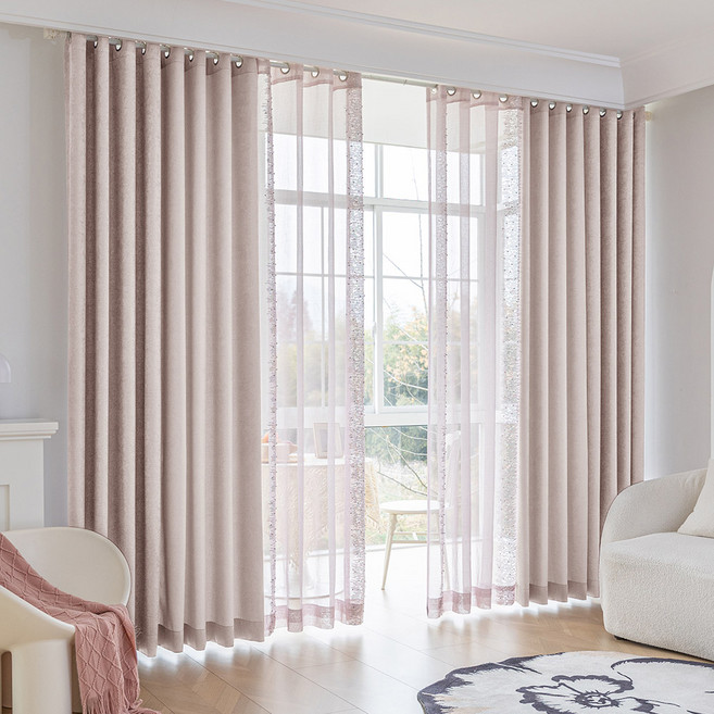 지나송 스팽클 아일렛 암막커튼+코디커튼+봉세트