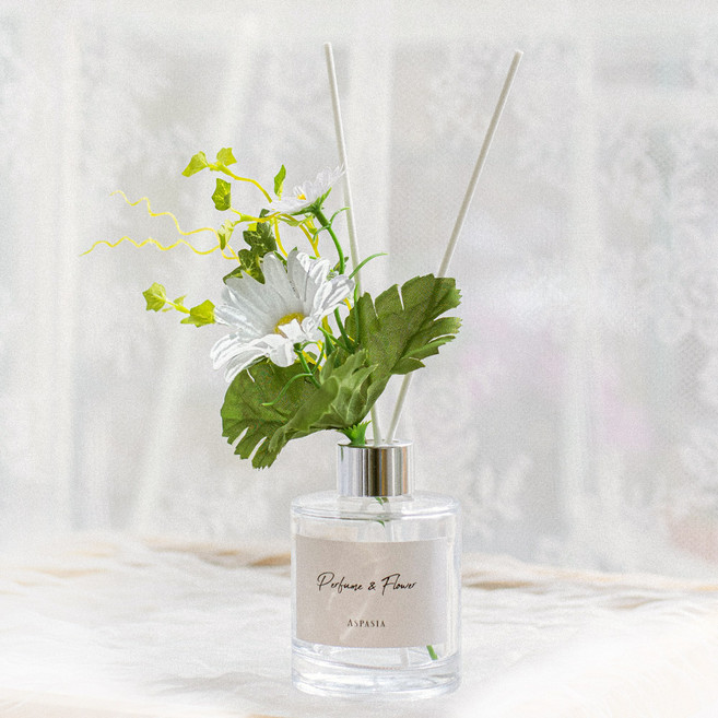 아스파시아 그린브리즈 플라워 화이트 데이지 디퓨저 세트, 웨딩데이, 1개