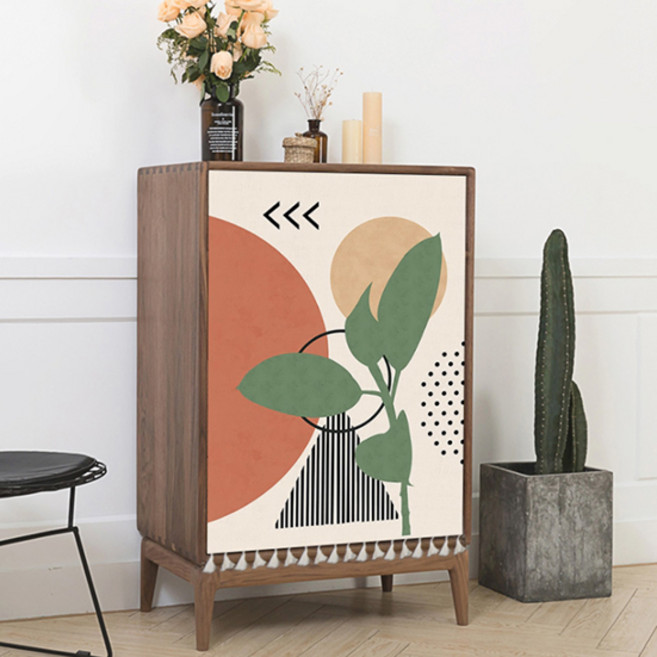 에이홉 핑크 베이지 북유럽 스타일 캐비닛 도어 커튼