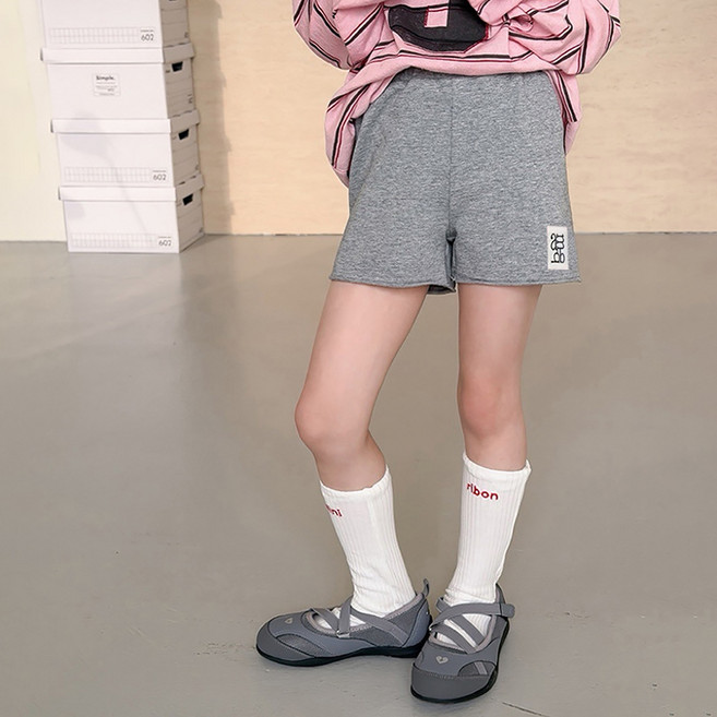 스타빈 아동용 로고패치 슬림 반바지