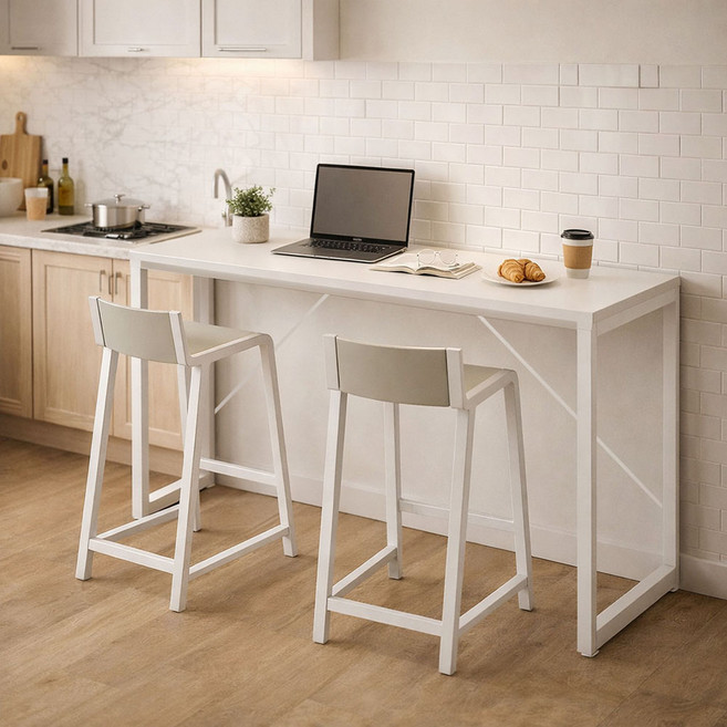 가구느낌 볼홈바 테이블 1400, 화이트화이트