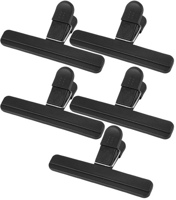 브링엔 밀봉 봉지 집게 대형, 블랙, 5개