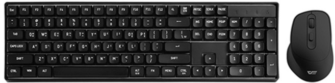 darkFlash 무선 기계식 적축 키보드 + 마우스 세트, CK104, 블랙, 인체공학
