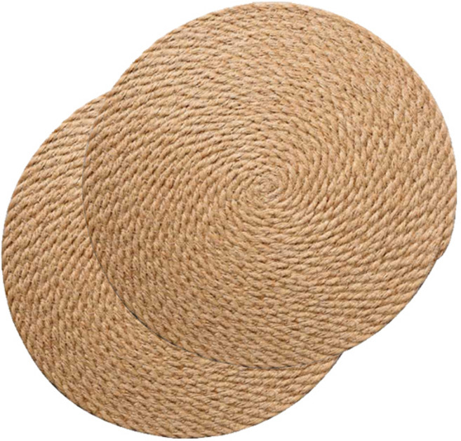 마켓감성 린넨 짚 테이블매트, 36cm, 2개