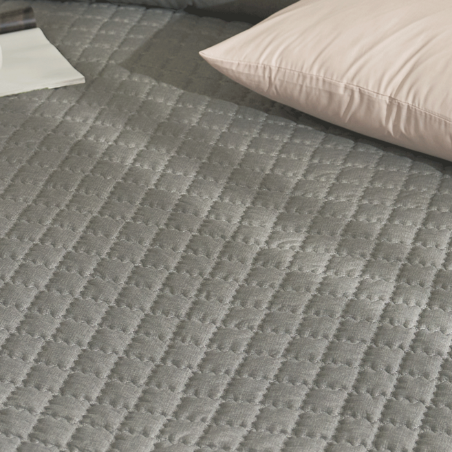 지베딩 크림치즈 4중직 고무밴딩 침대패드, 차콜