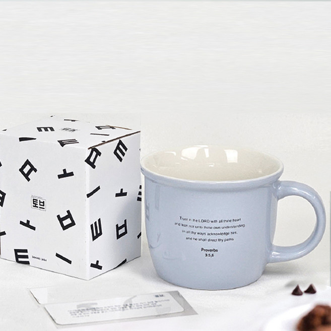 토브 리브 말씀 머그컵 340ml, 블루, 1개