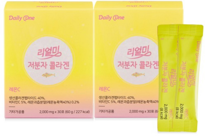 데일리원 리얼미 저분자 콜라겐 레몬C 30p, 60g, 2개