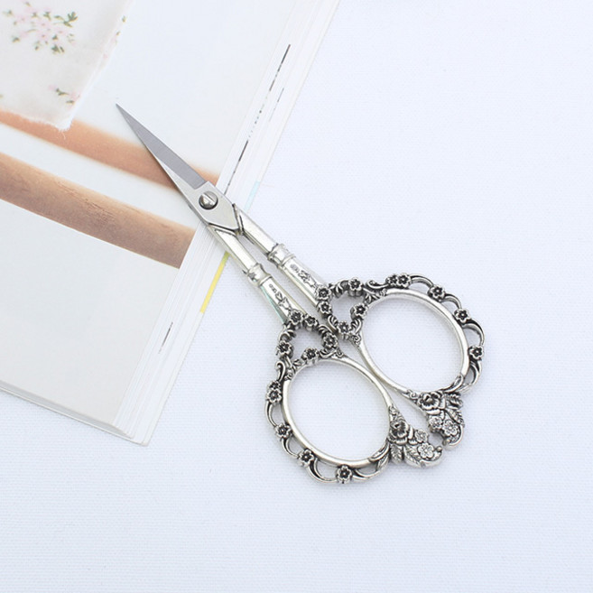 復古造型裁縫剪刀 11.5cm, 1個, 銀色