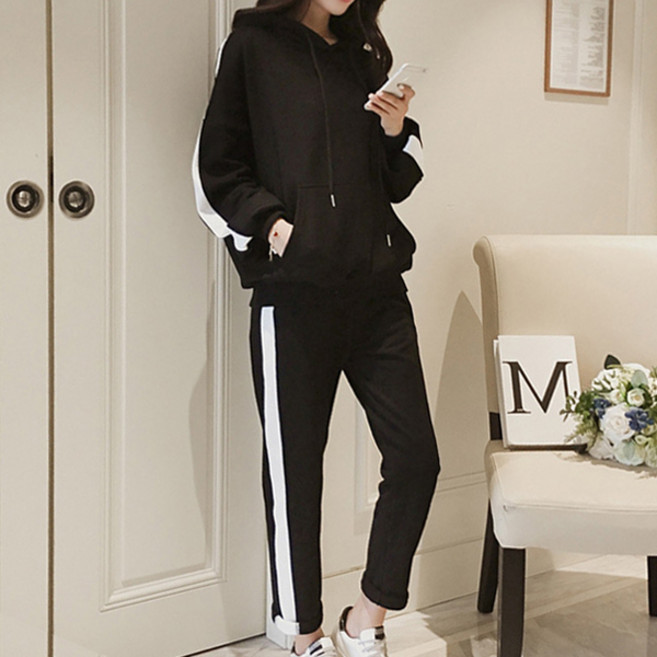 Goodif 女性寬鬆連帽運動服套裝