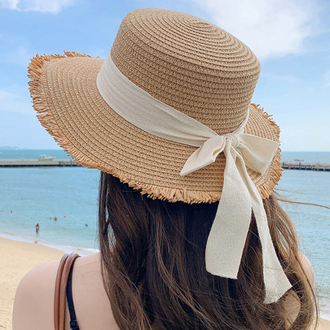 알로데 리본 라탄 밀짚 모자