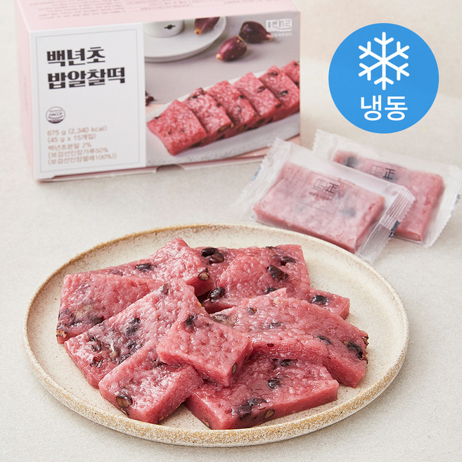 떡편 백년초 밥알찰떡 (냉동), 45g, 15개입, 1박스
