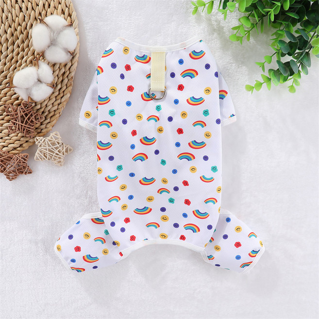 요런개 반려동물 올인원 메쉬 통기성 옷, NO 01 레인보우, 1개