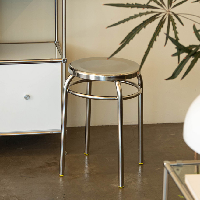 banaco 不鏽鋼圓凳, 銀色, 1個