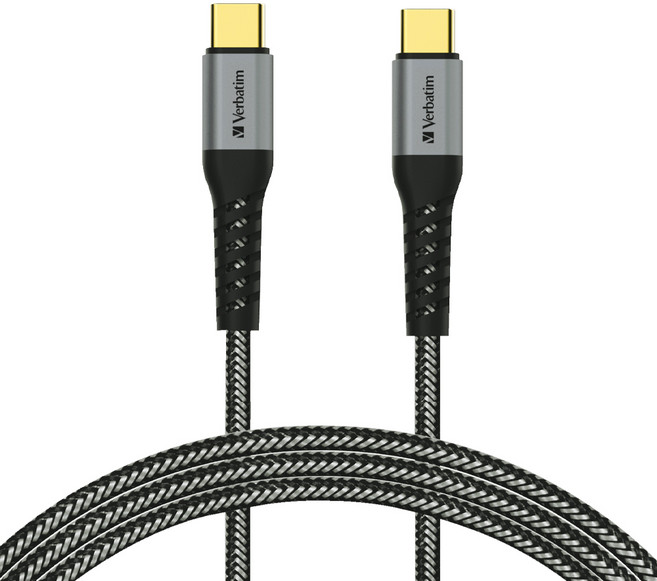 버바팀 케블라 100W E-mark PPS 고속 충전 케이블 2.0 지원 21AWG C to C, 30cm, 그레이, 1개