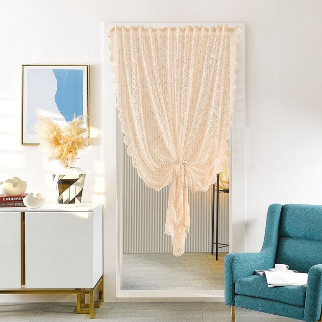 아티홈 프렌치 레이스 투광성 벨크로 커튼