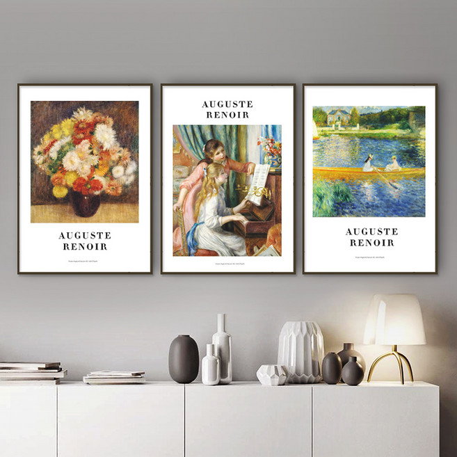 퍼니즈 명화 포스터 3종 세트 르누아르A