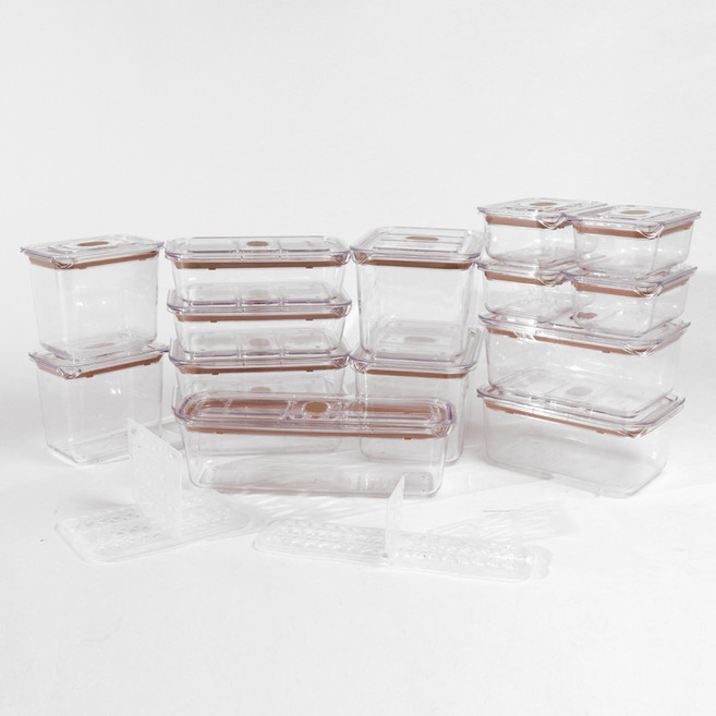 prepara 브루클린 트라이탄 밀폐용기 베이지 17p 세트, 1세트, 10종