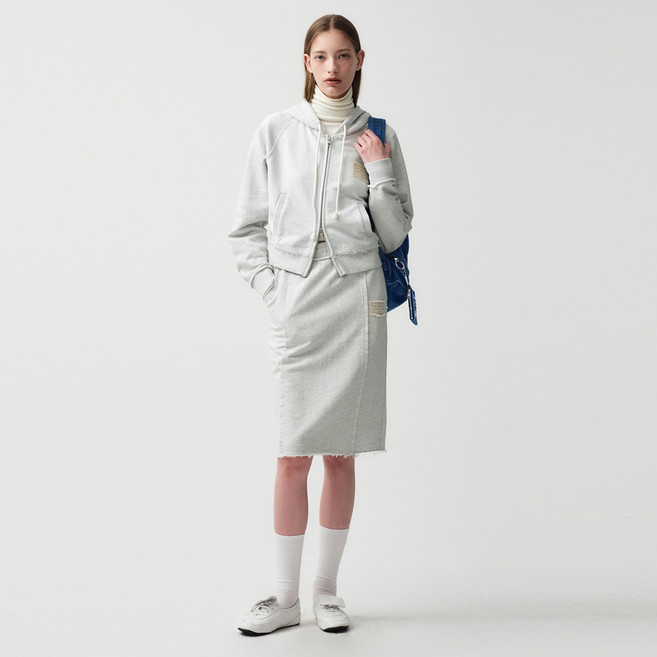 MaritheFrancoisGirbaud W CLASSIC LOGO DENIM PATCH SWEAT SKIRT