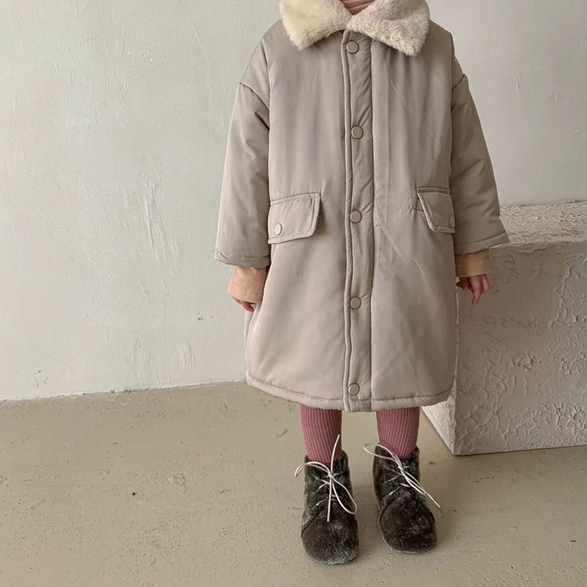 하라로이 아동용 퍼카라 루즈핏 롱 패딩