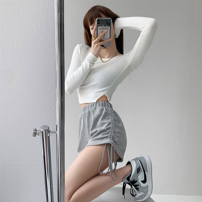 피어니스트 여성용 드로스트링 밴딩 3부 팬츠