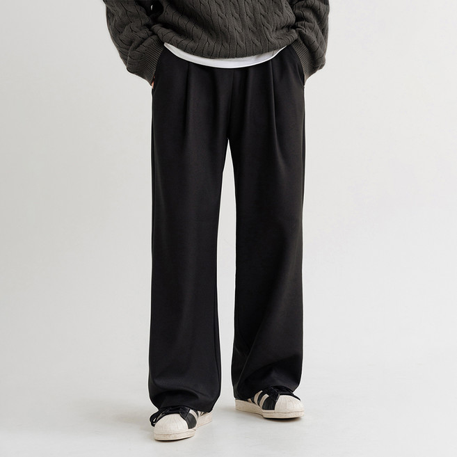 제타 남성용 프리미엄 원턱 와이드 밴딩 슬랙스 바지