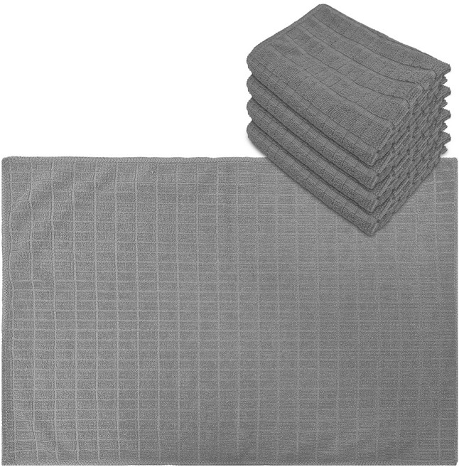 월드크린 다목적 극세사 바둑 손걸레 대형 40 x 60 cm, 5개, 그레이