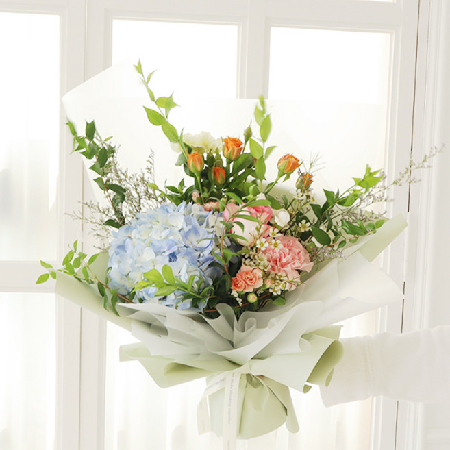 모리앤 생화 블룸 세레나데 꽃다발, 혼합색상