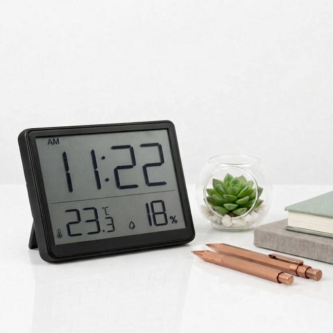 루아즈 디지털 아이방 홈케어 다용도 멀티 온습도계, 블랙, 1개