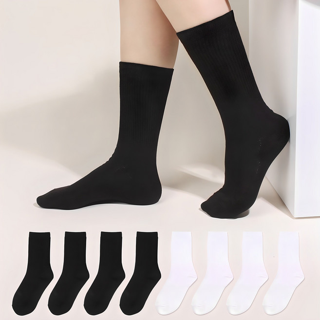 Doobalro 女款 優質 日常 彈性束口 長筒襪 8雙