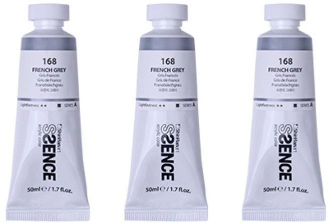 신한에쎈스 아크릴 컬러 물감 Tube A 시리즈 프렌치 그레이 3p, 1색, 50ml