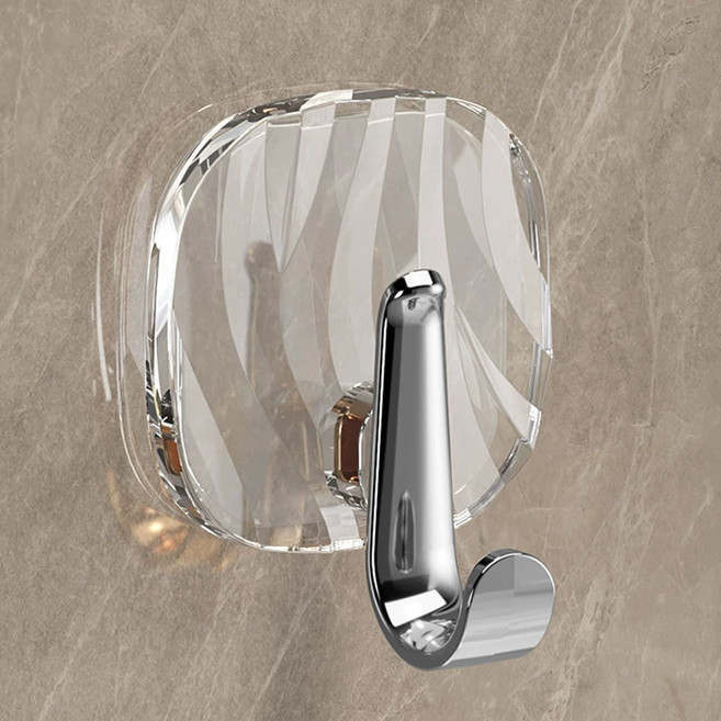 희미몰 욕실 벽걸이 다용도 접착 후크 kk135, 투명실버, 4개