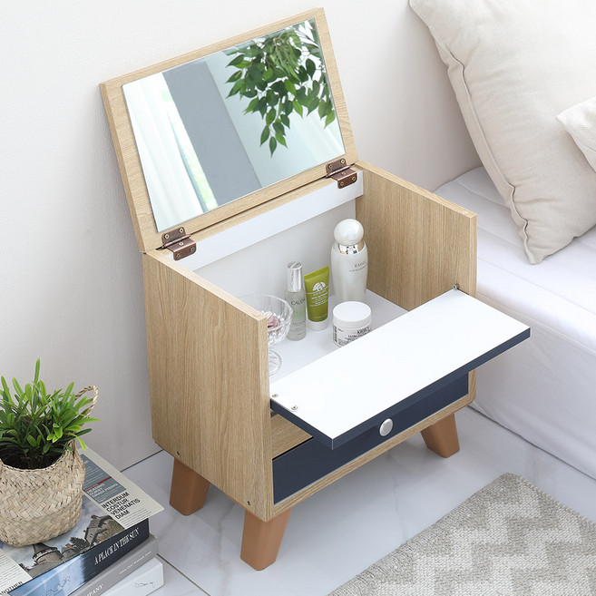 DEKKO FURNITURE NEW 莉莉坐式化妝臺, 木紋海軍藍