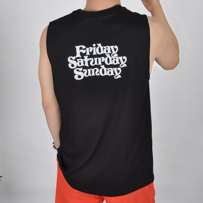 가이스토리 남성용 통기성 세미오버핏 위켄드 박스 나시티