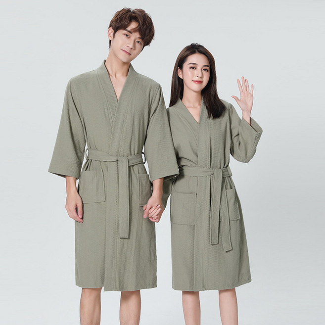 씨오브비 커플용 얇고 부드러운 목욕 샤워 가운