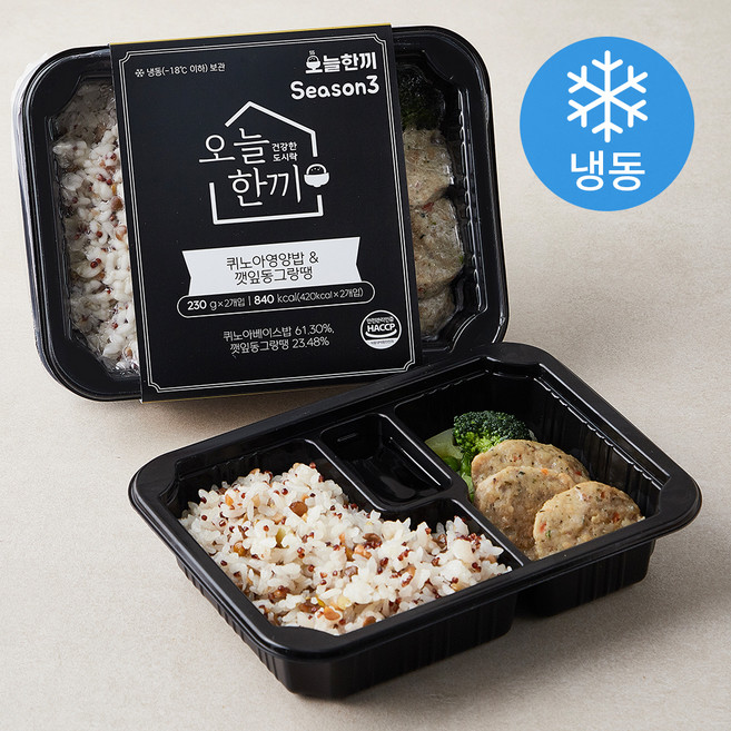 오늘한끼 퀴노아영양밥 & 깻잎동그랑땡 (냉동), 230g, 2팩