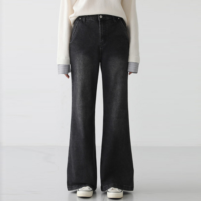 피핀 여성용 숏/기본/롱 기장 세미 부츠컷 스판 데님 팬츠 710898