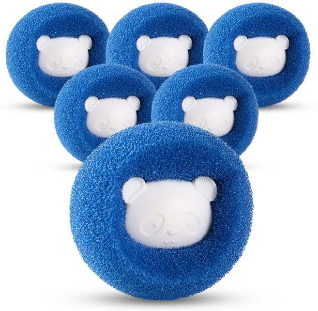 딩동펫 반려동물 팬더 털제거 세탁 필터 6 x 6 cm, 블루라운드, 6개