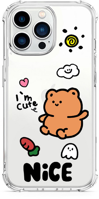 스메르 애니멀 프렌드 에어쿠션 젤리 범퍼 휴대폰 케이스