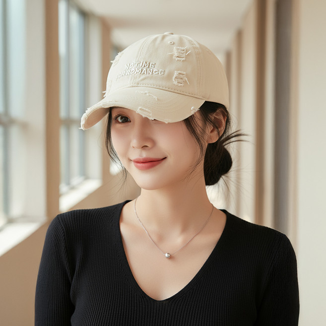 미다미 노맨스 워싱 데미지드 데일리 자수 포인트 볼캡 1632