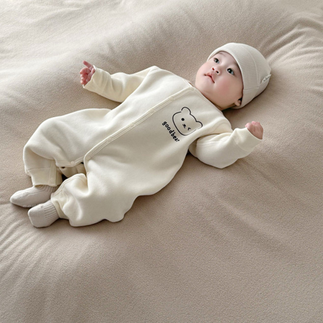 조이멀티 신생아용 모찌 긴팔 기모 우주복