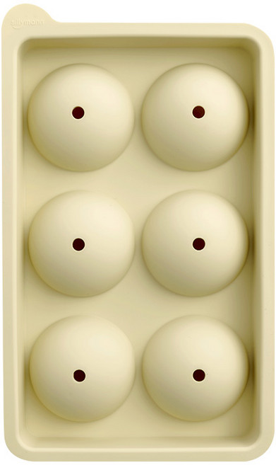 실리만 국내생산 실리콘 아이스볼 몰드 6구 아이스옐로우 ø50, 1개