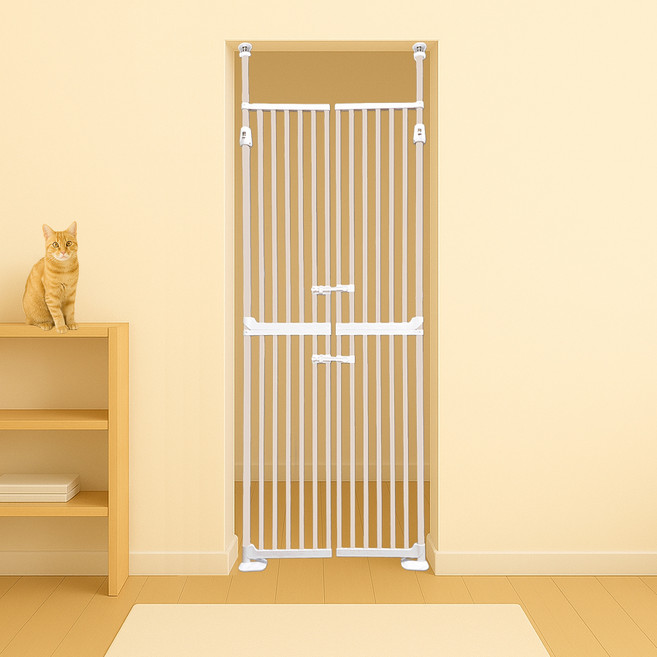 키워보리 고양이 탈출방지 안전문 3번, 모카화이트, 1개