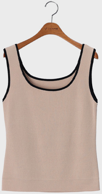 시크폭스 여성용 하딘 배색 니트 나시