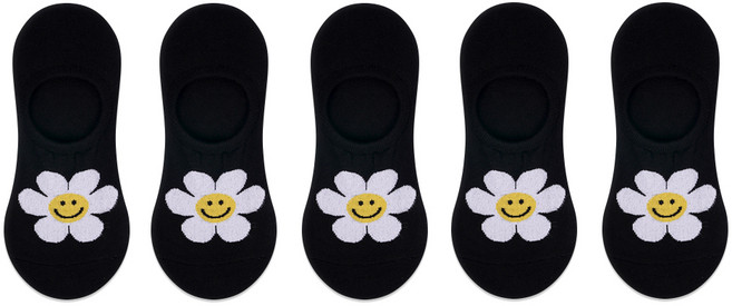 박군 여성용 해피 데이 덧신 양말 5족