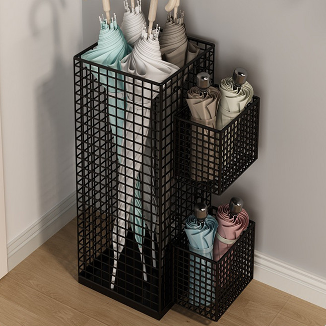 라라공방 인테리어 모던 철제 우산꽂이, 1개, 블랙