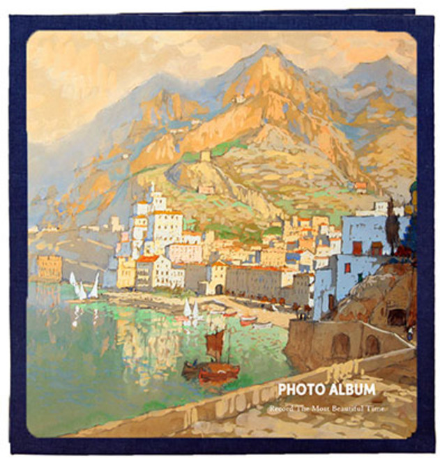 민성컴퍼니 페이스드 빈티지 풍경 포토앨범 335 x 325 x 30 mm, 해안(앨범), 화이트카드(속지), 20매