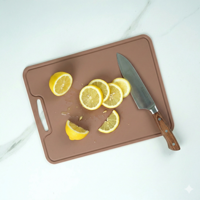 소노리떼 국산 실리콘 다양한 색상 도마, 아몬드브라운, 1개