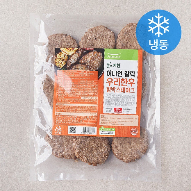 풀무원 풀스키친 어니언 갈릭 우리한우 함박스테이크 (냉동), 600g, 1개