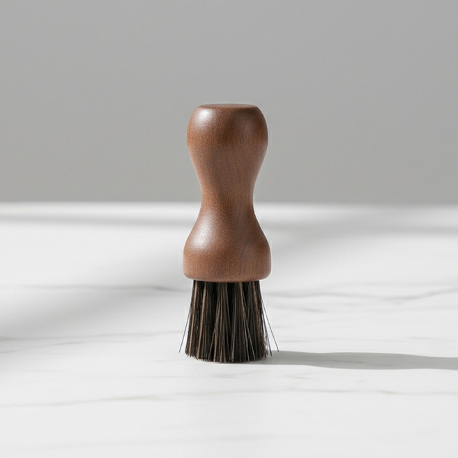 마켓피아 우드 손잡이 오일 마모 브러쉬 관리 구두솔 8 x 2.7 cm, 호두색상, 2개