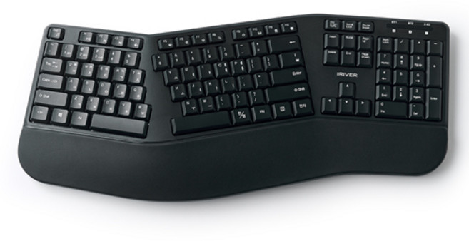 아이리버 멀티페어링 인체공학 무선키보드, 블랙, EQwear-ERGO WAVE EW3, 제조사축